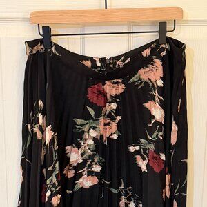 Vince Camuto Floral Pleated Midi Skirt A-Line Swing Silhouette Size 14